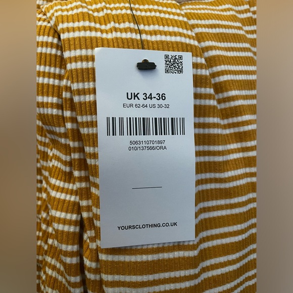 YOURS Curve Orange Stripe Print Maxi T-Shirt Dress - Picture 5 of 5